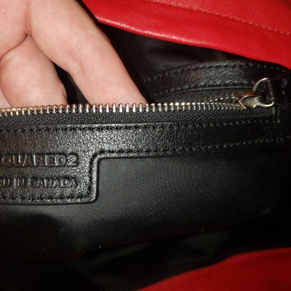 Red Leather Dufflebag by DSquared2 - Picture 6 of 10